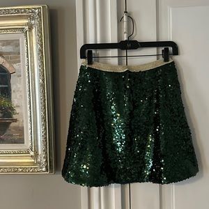 JCREW crewcuts emerald green sequin skirt